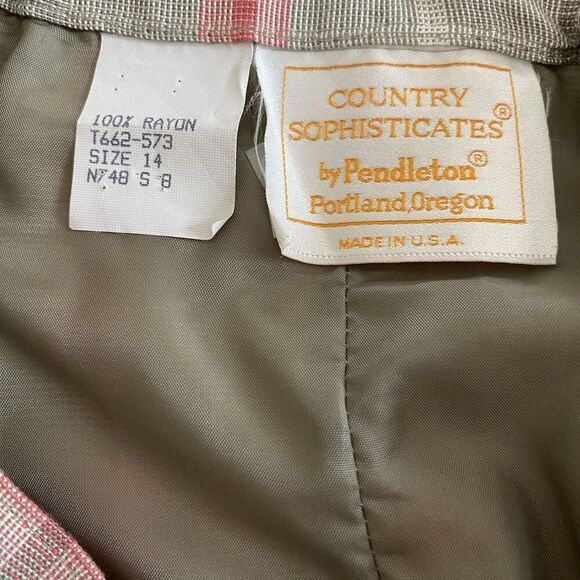 Vintage Pendleton Skirt Womens 14 Gray Plaid Midi Country Sophisticates Academia - Picture 5 of 5